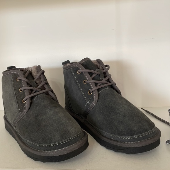 Vepose Woman’s Ankle Boots Gray Winter Snow Cow Suede Leather Wool Size 10 New - Picture 3 of 11